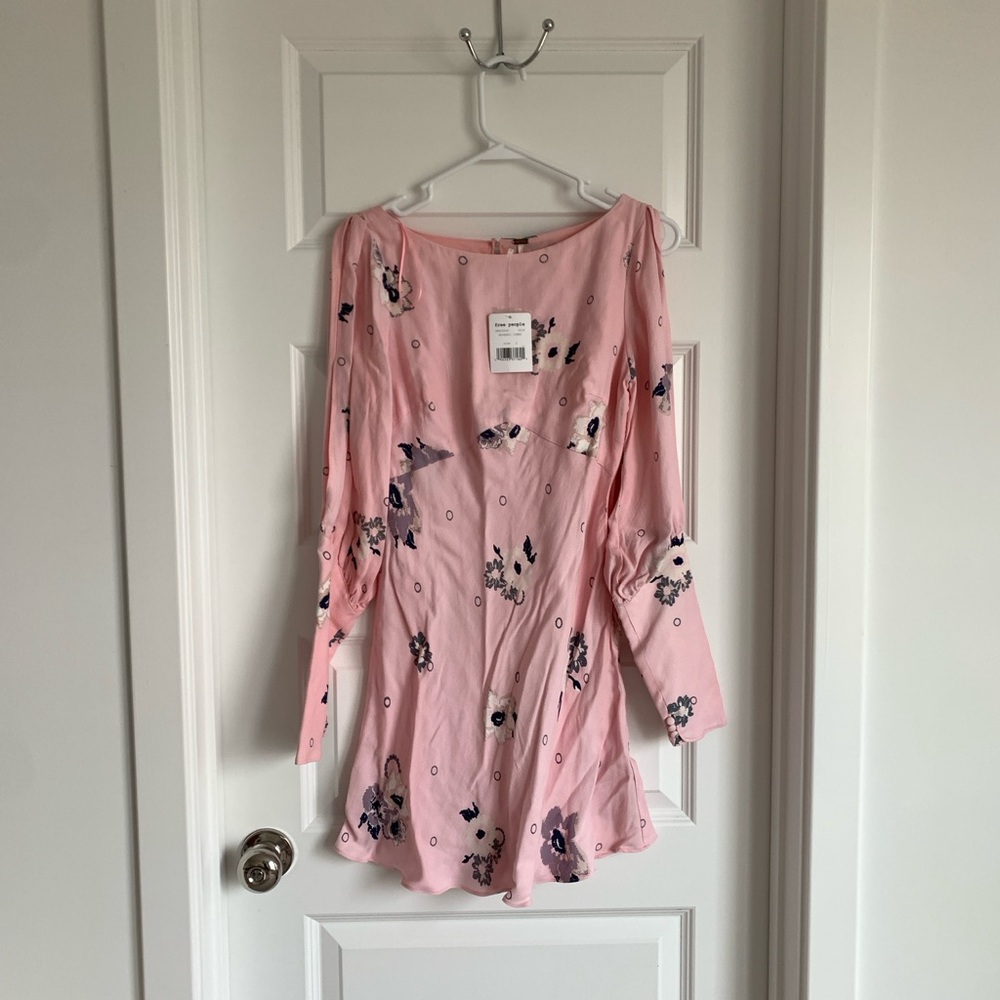 Free People Pink Long Sleeve Dress